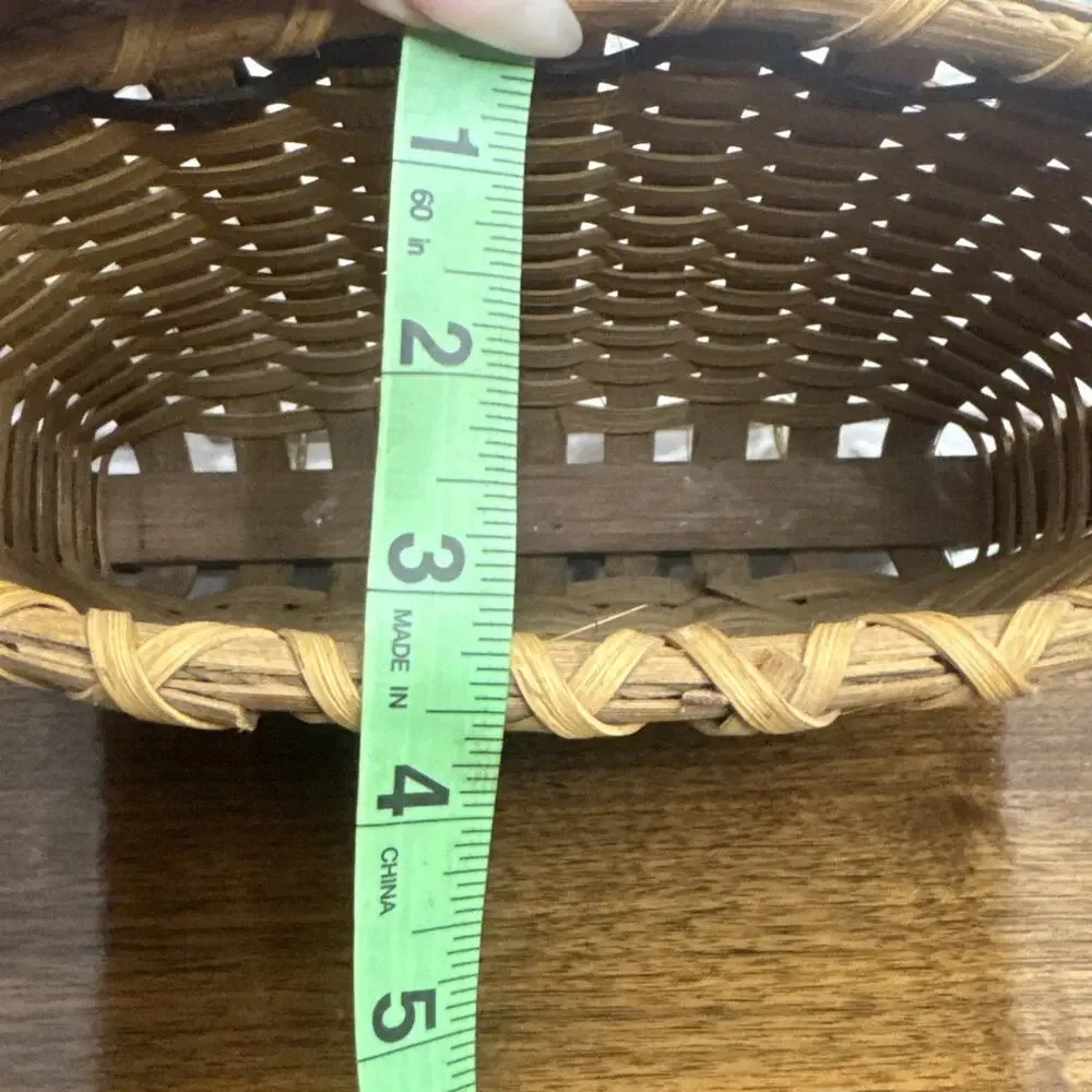 Vtg Woven Wall Hanging Basket Letter Key Holder Cottage Cabin Core